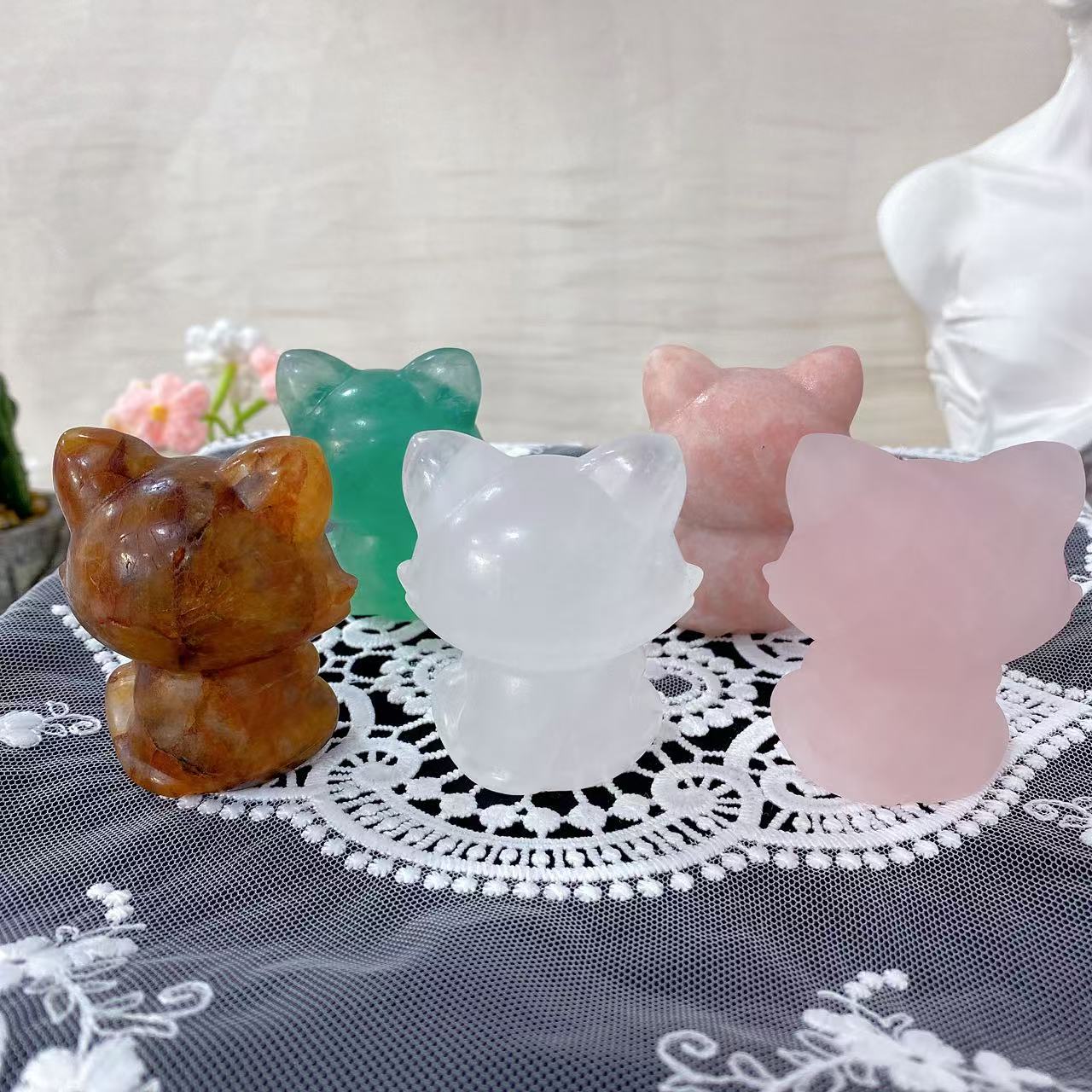 Crystal Cat Carving