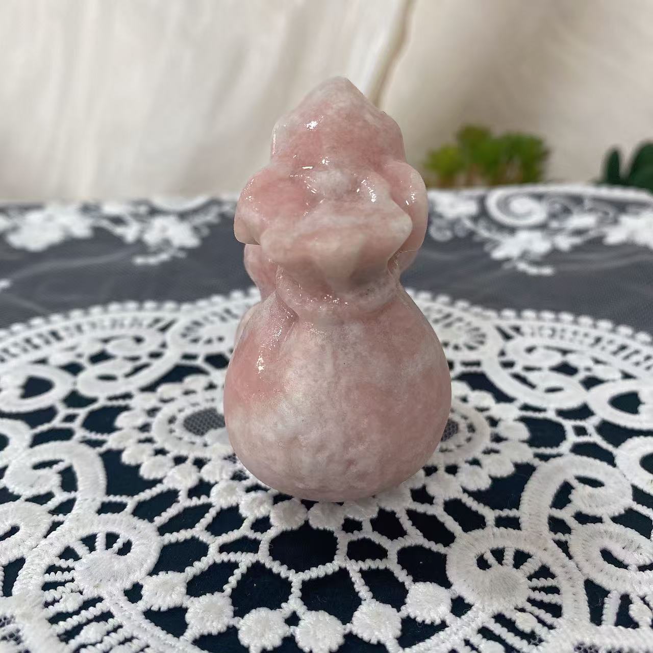 Pink Opal Mice Carving