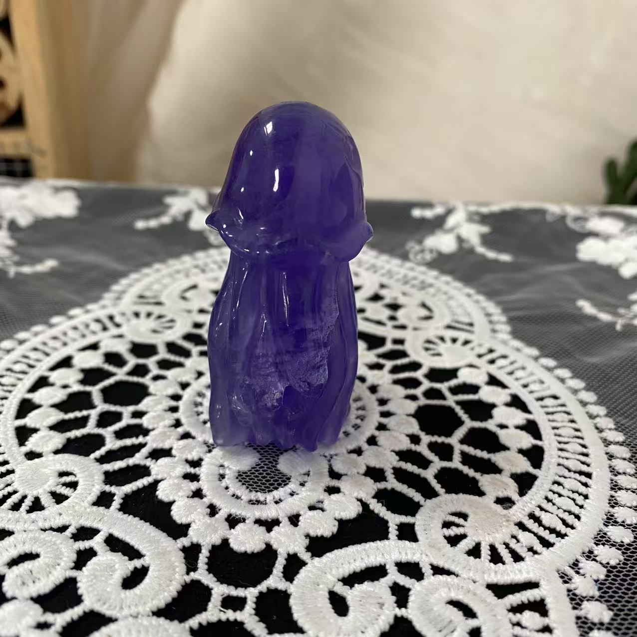 Purple Fluorite Jellyfish Carving