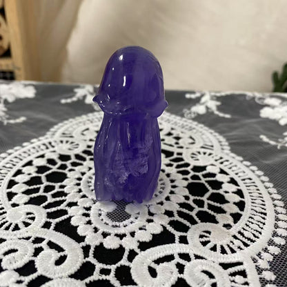 Purple Fluorite Jellyfish Carving