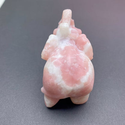 Pink Opal Elephant Carving