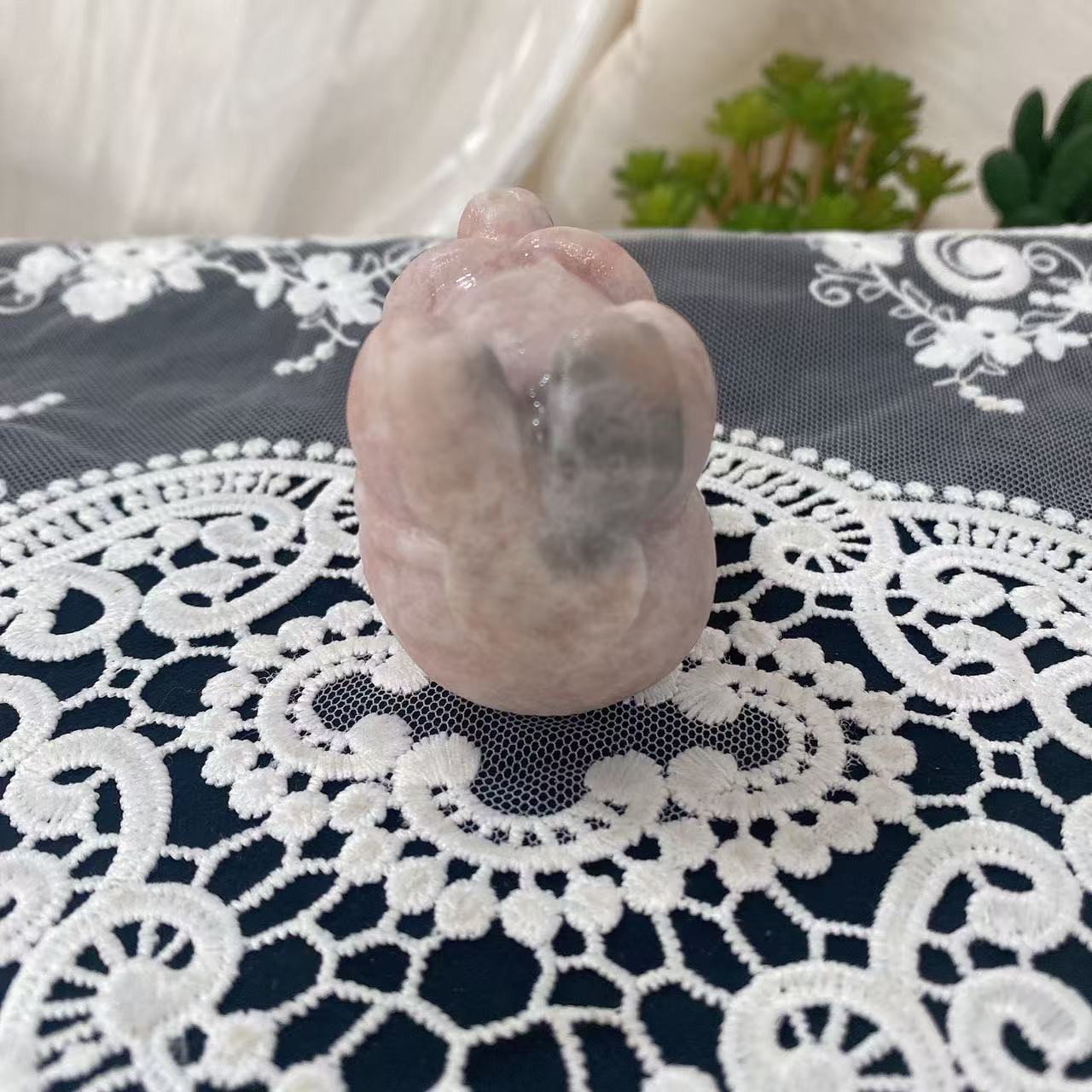 Pink Opal Mice Carving