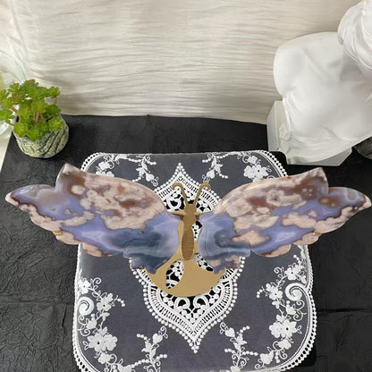 Blue Flower Agate Butterfly Wings