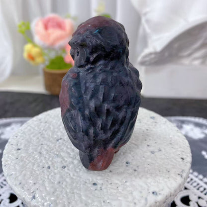 Garnet Owl Carving