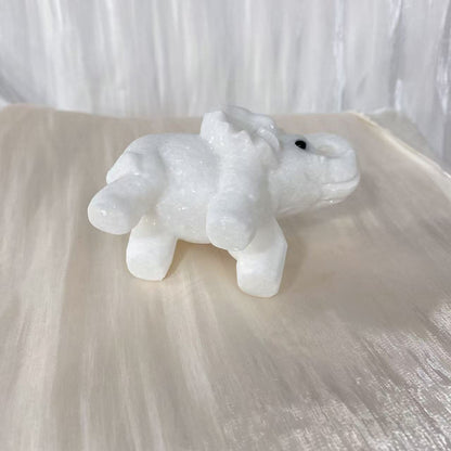 White Jade Elephant Carving