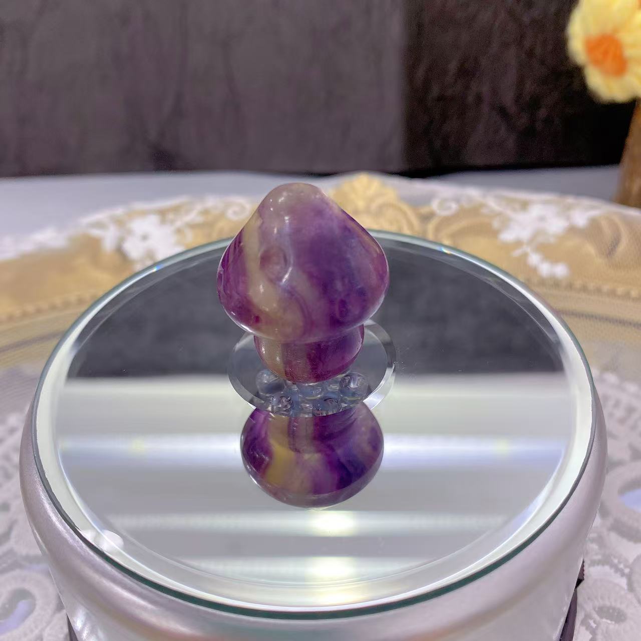 Fluorite Mushroom Carving