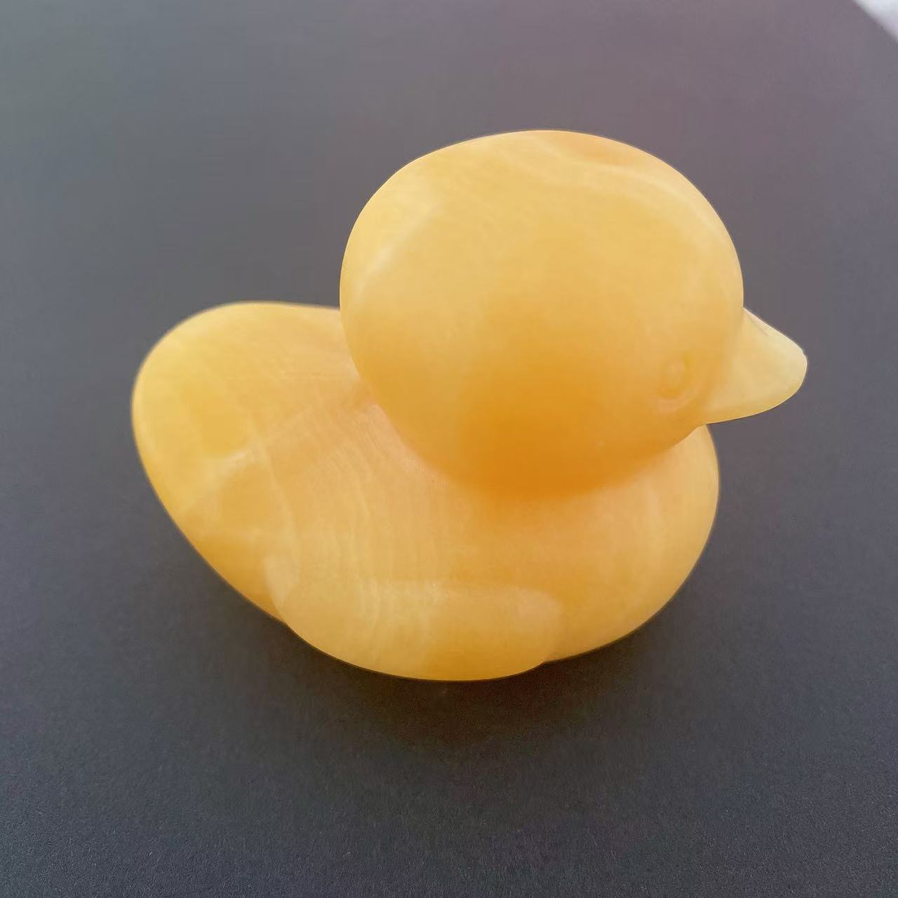 Yellow Calcite Duck Carving