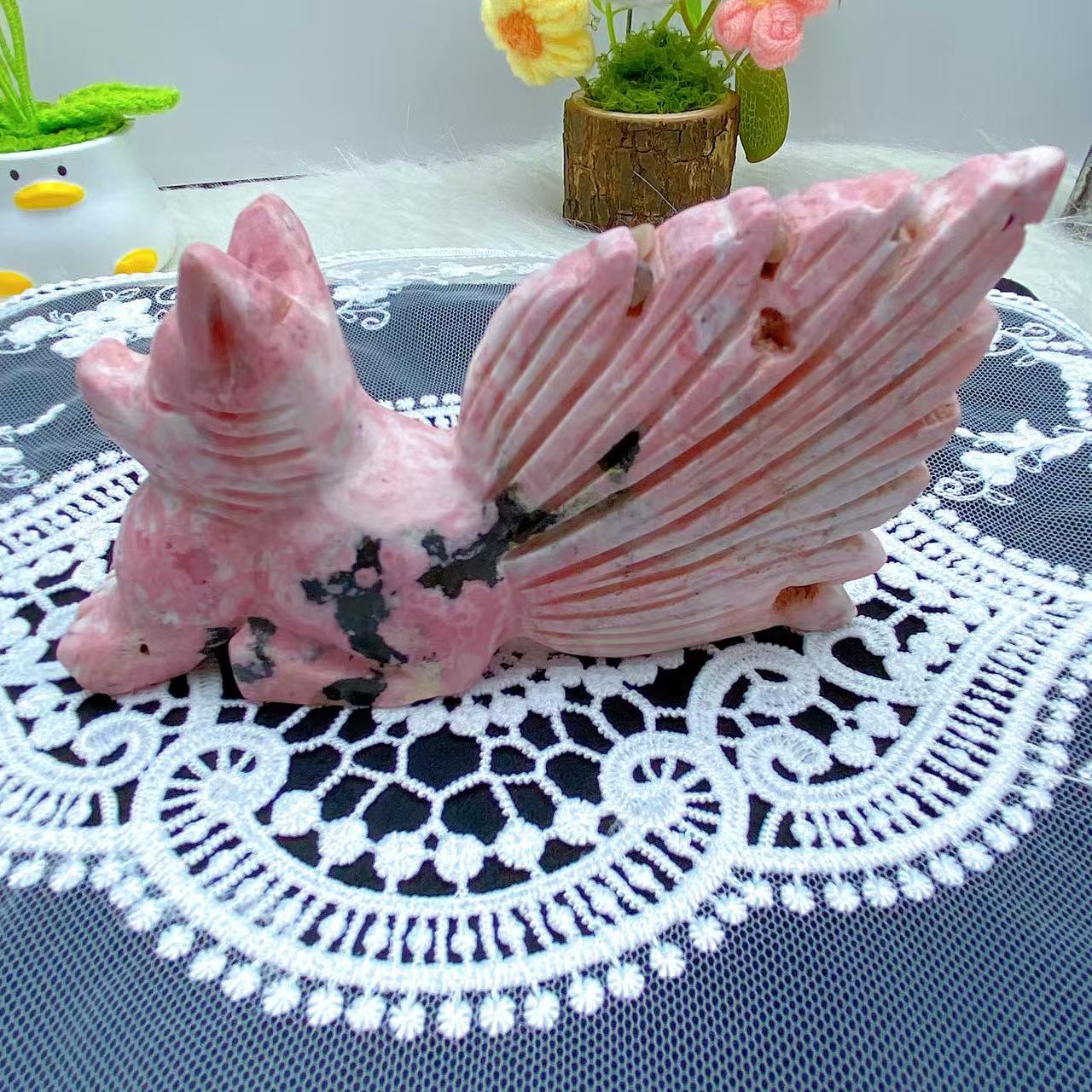Peru Rhodonite Nine-Tailed Fox