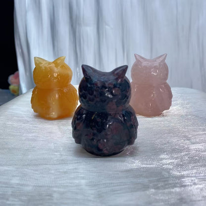 Owl Crystal Carving