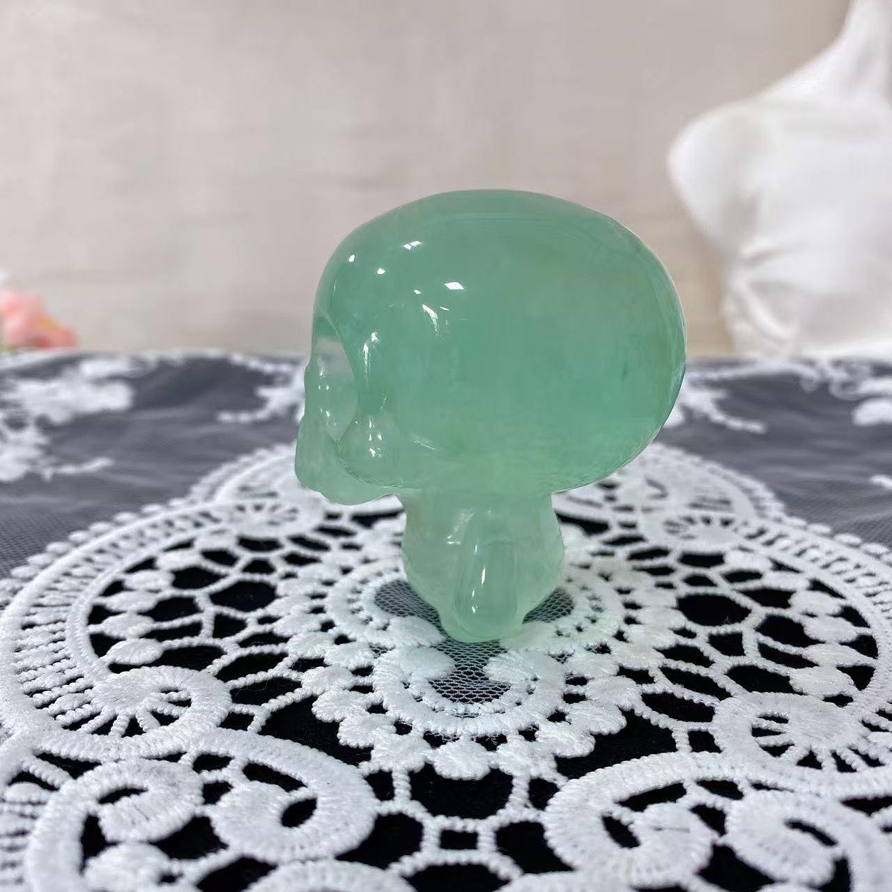 Fluorite Skull Doll Carving