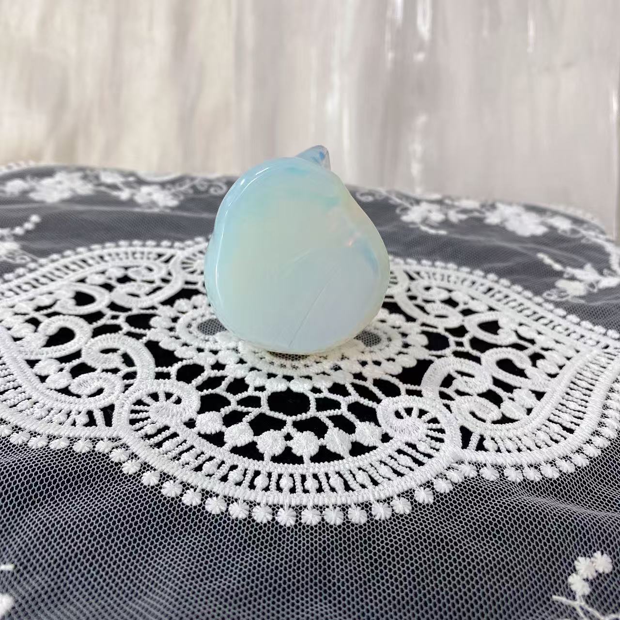 Opalite Sleeping Cat Carving