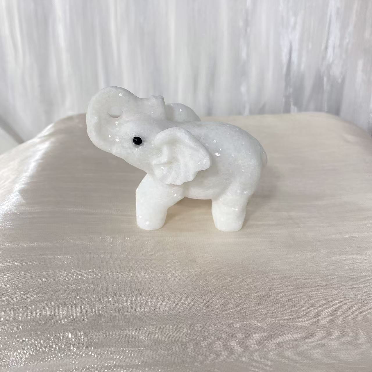 White Jade Elephant Carving