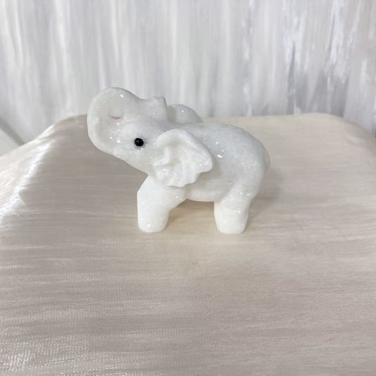 White Jade Elephant Carving