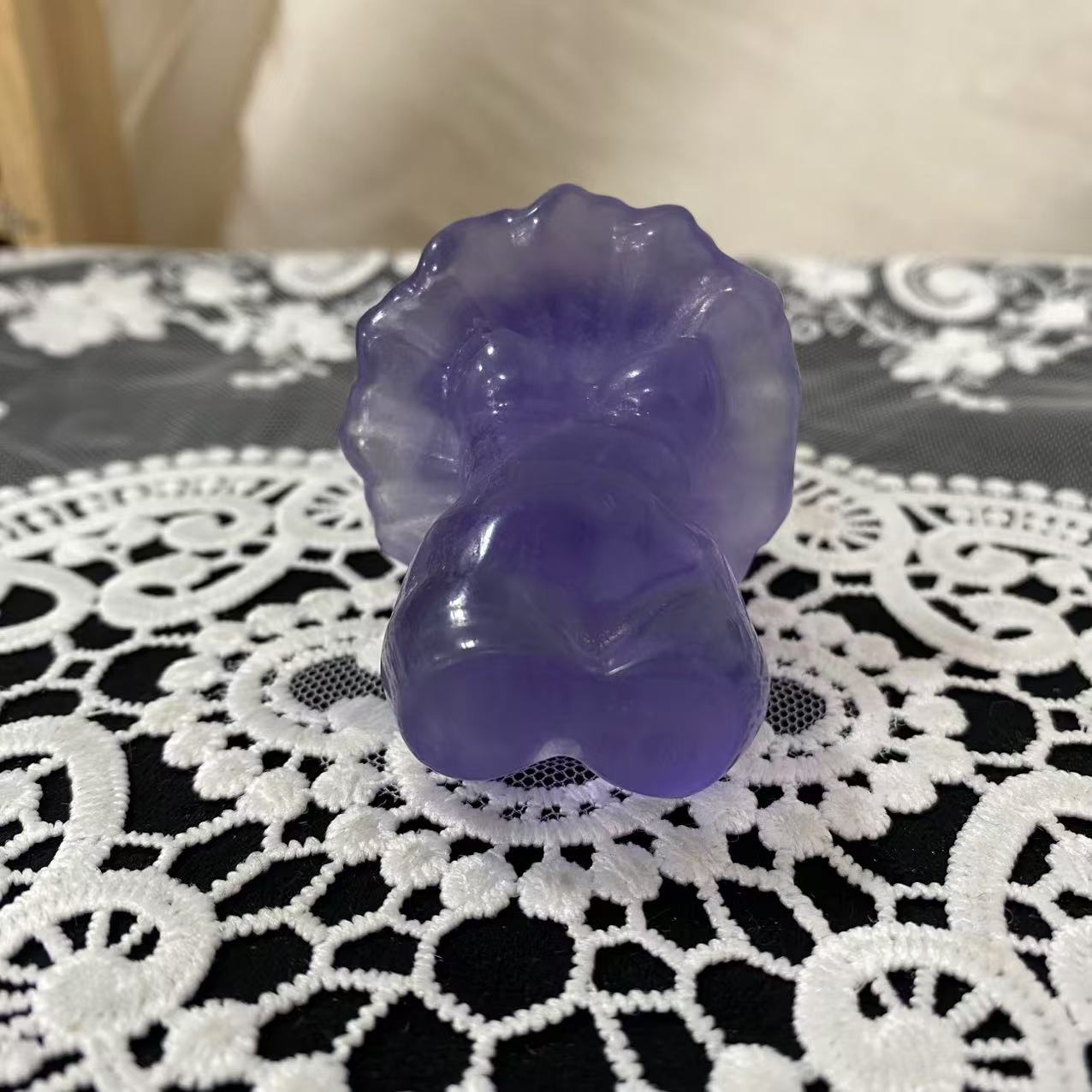 Purple Fluorite Mushroom Female Body Carving