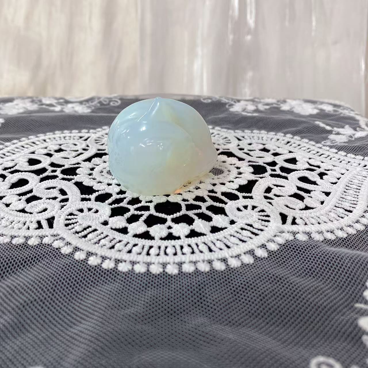 Opalite Sleeping Cat Carving