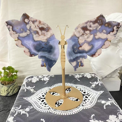Blue Flower Agate Butterfly Wings