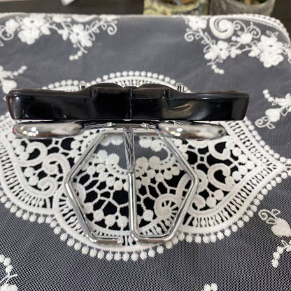 Silver Obsidian Butterfly Skull Carving