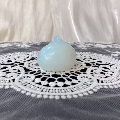 Opalite Sleeping Cat Carving