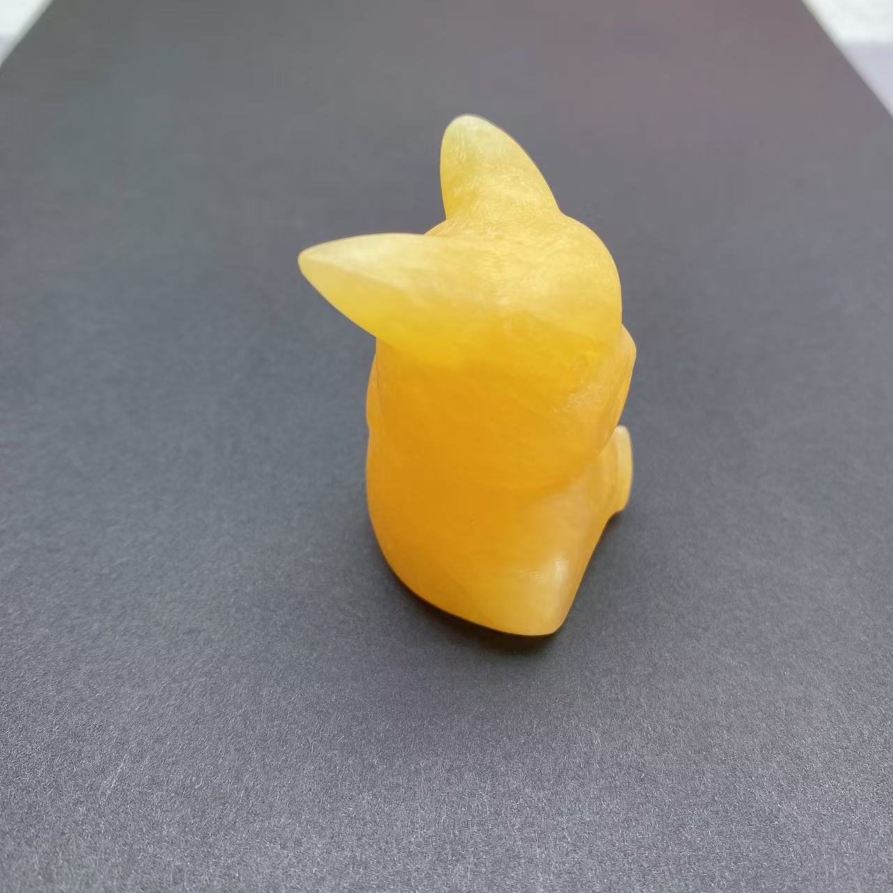 Yellow Calcite Pikachu Carving