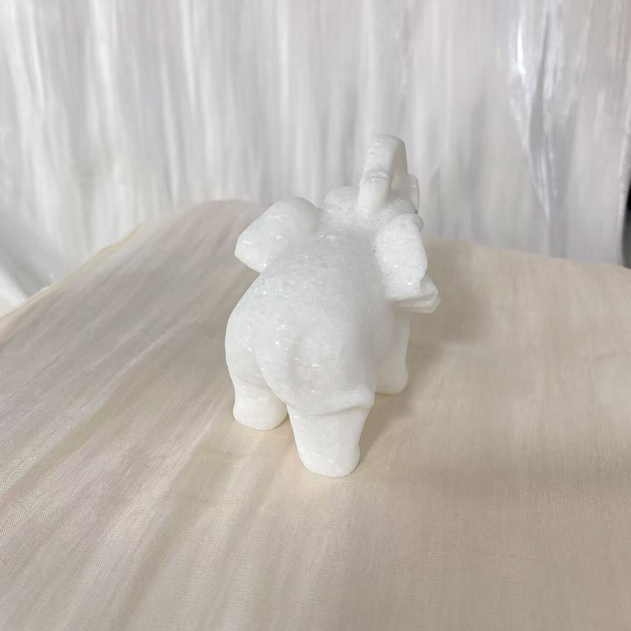 White Jade Elephant Carving