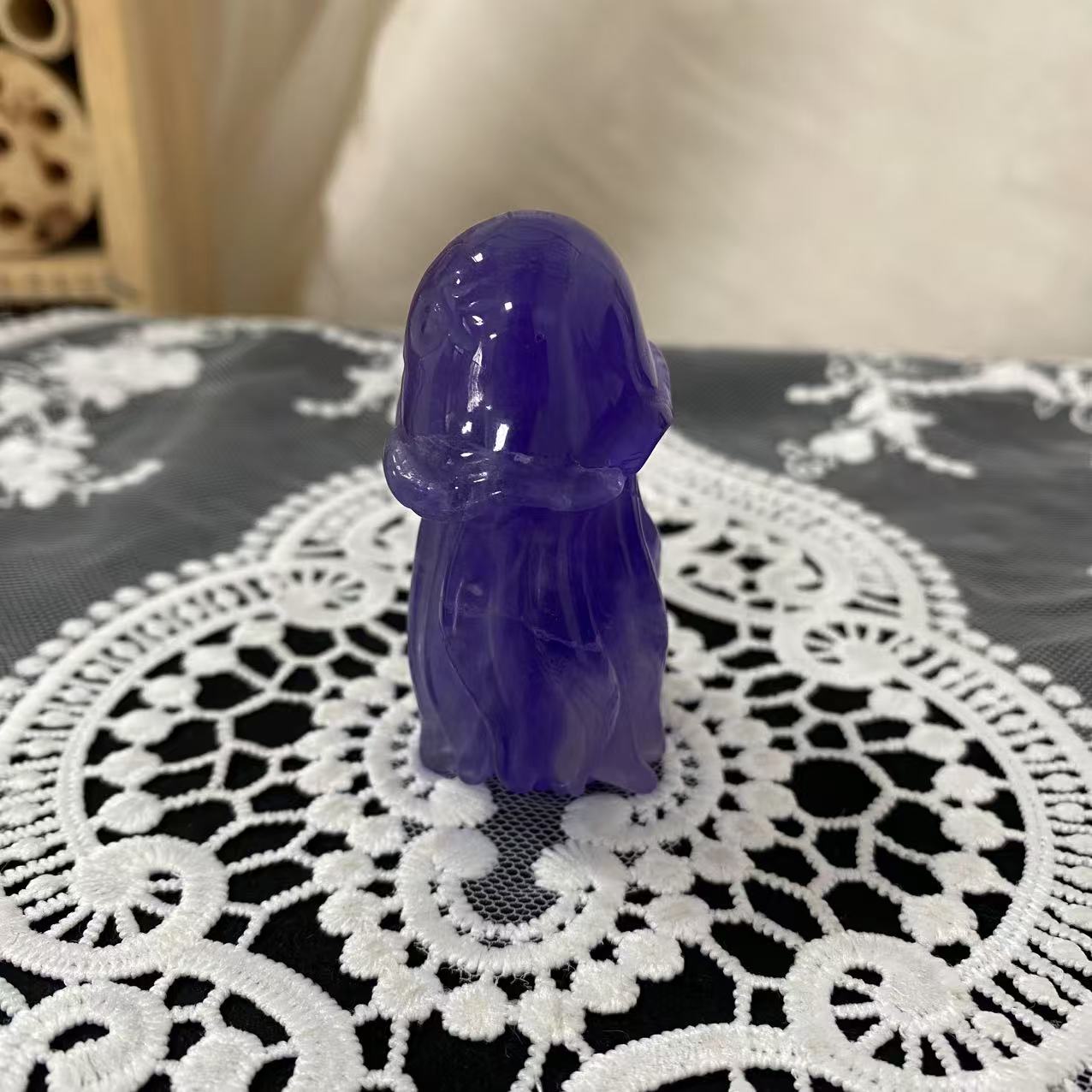 Purple Fluorite Jellyfish Carving