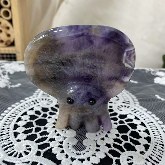 Amethyst Mushroom Spirit Carving