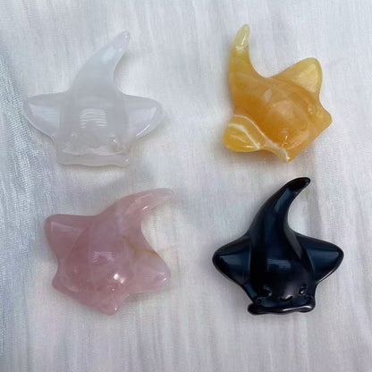 Manta Ray Crystal Carving