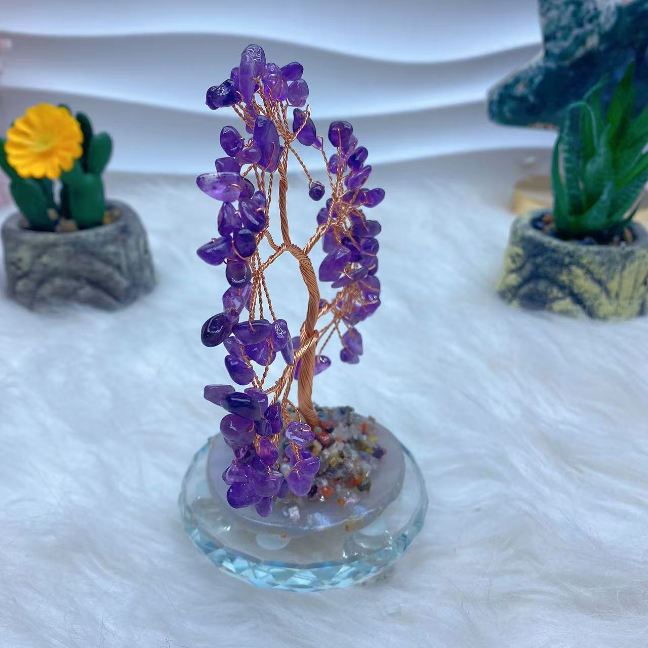 Amethyst Money Tree with Agate Base