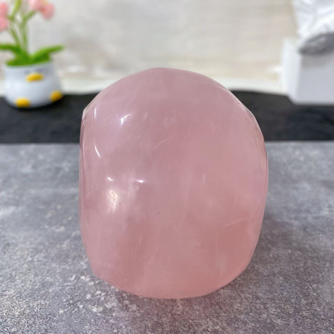Rose Quartz Skull Carving