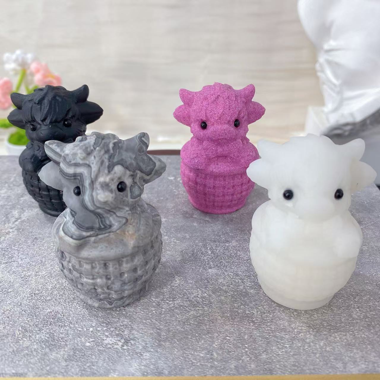 Crystal Basket Cow Carving