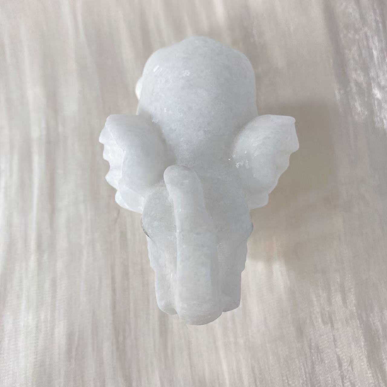 White Jade Elephant Carving