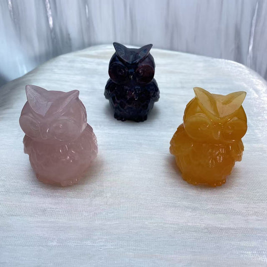 Owl Crystal Carving