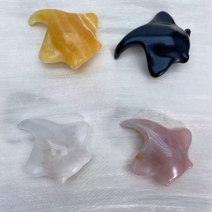 Manta Ray Crystal Carving