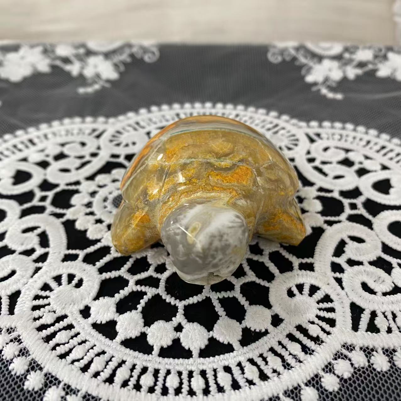 Bumble Bee Jasper Turtle Carving