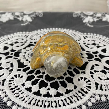 Bumble Bee Jasper Turtle Carving