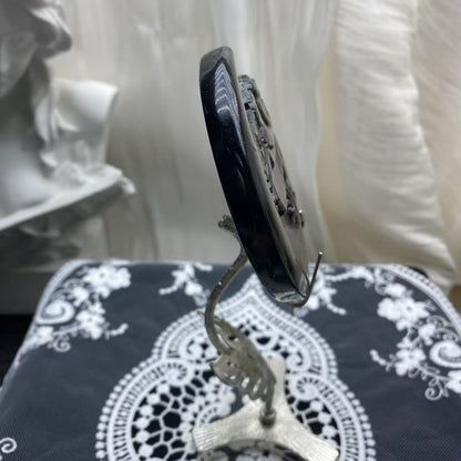 Silver Obsidian Moon Pegasus Carving