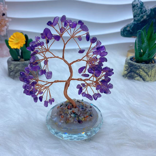 Amethyst Money Tree with Agate Base