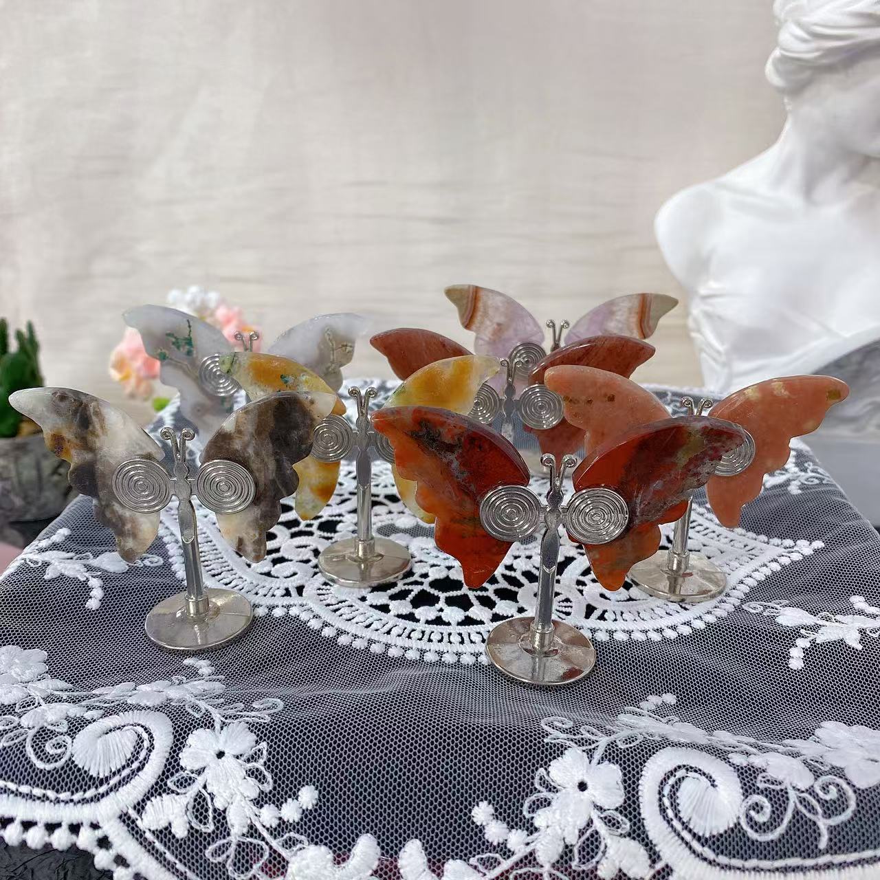 Crystal Standing Butterfly Carving