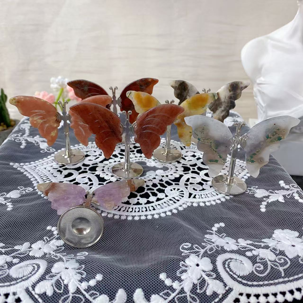 Crystal Standing Butterfly Carving