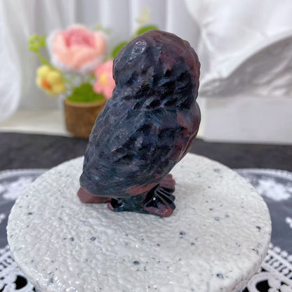 Garnet Owl Carving