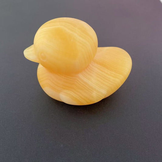 Yellow Calcite Duck Carving