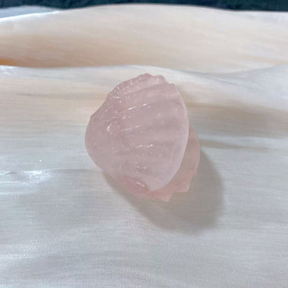 Rose Quartz Shell Carving