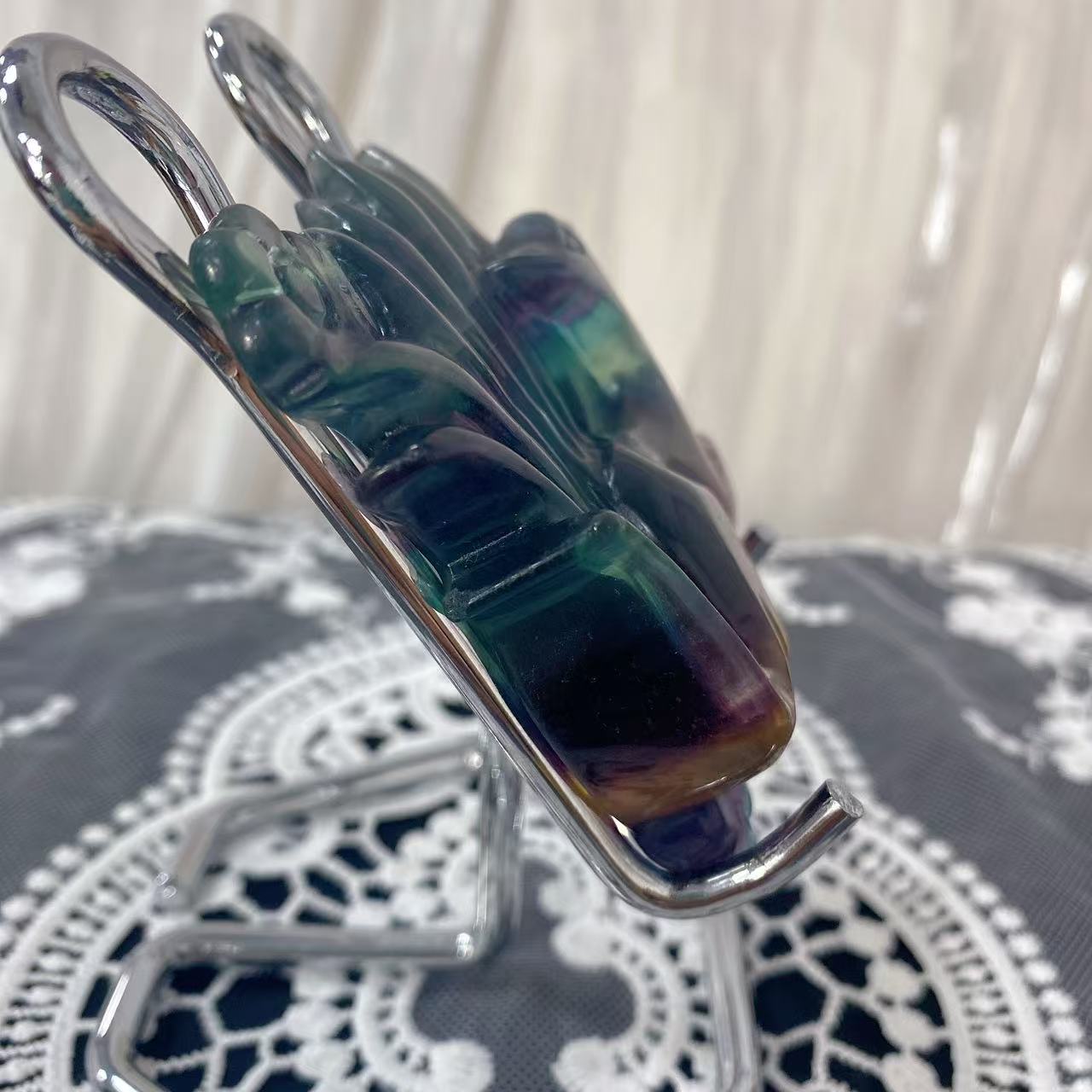 Fluorite Nine-Tailed Fox Carving