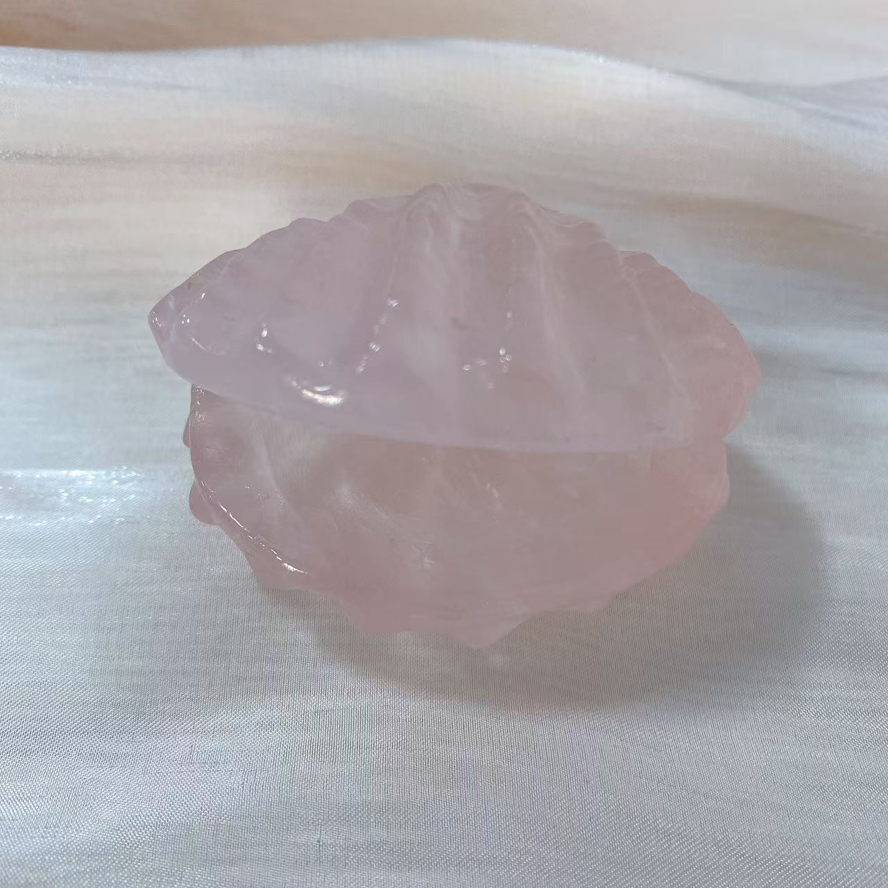 Rose Quartz Shell Carving