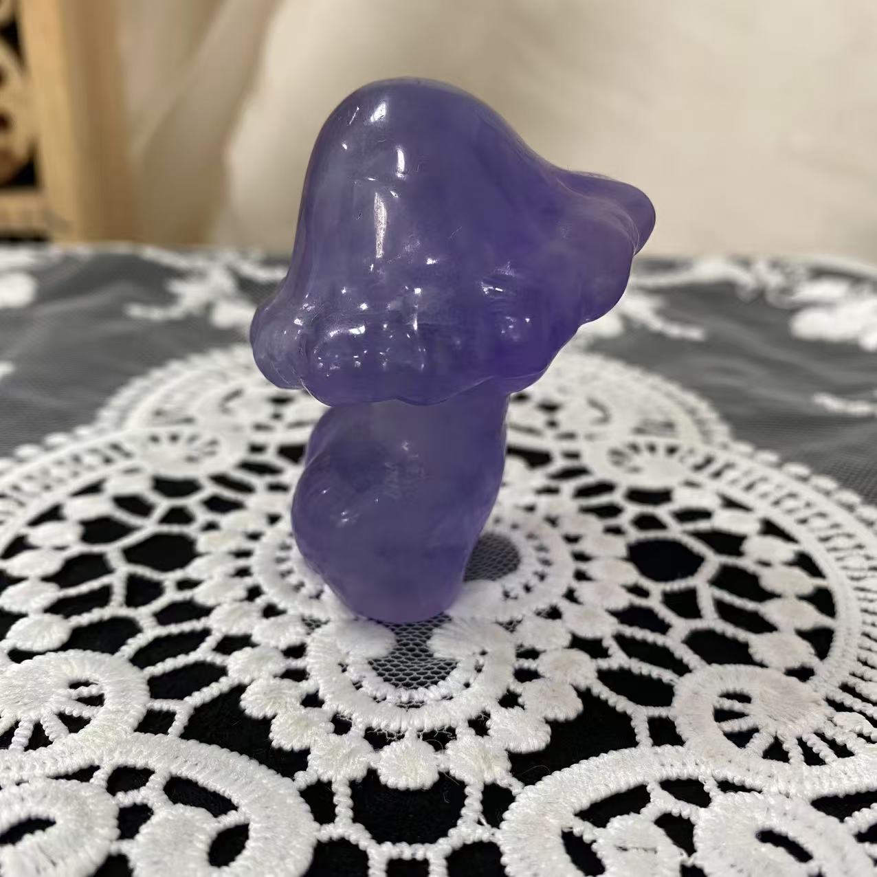 Purple Fluorite Mushroom Female Body Carving