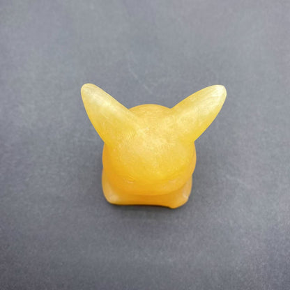 Yellow Calcite Pikachu Carving