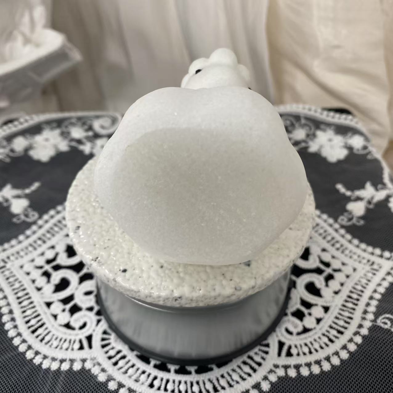 White Jade Spinning Unicorn Carving