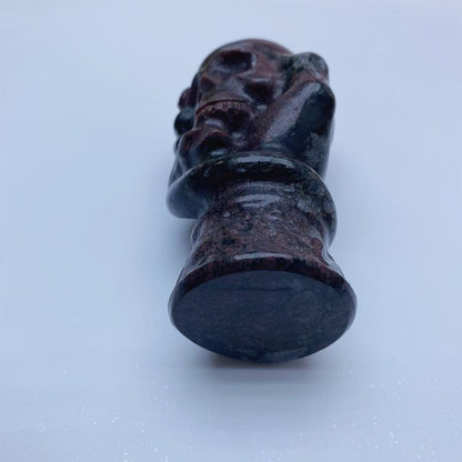 Garnet Skull Snake Hand Carving