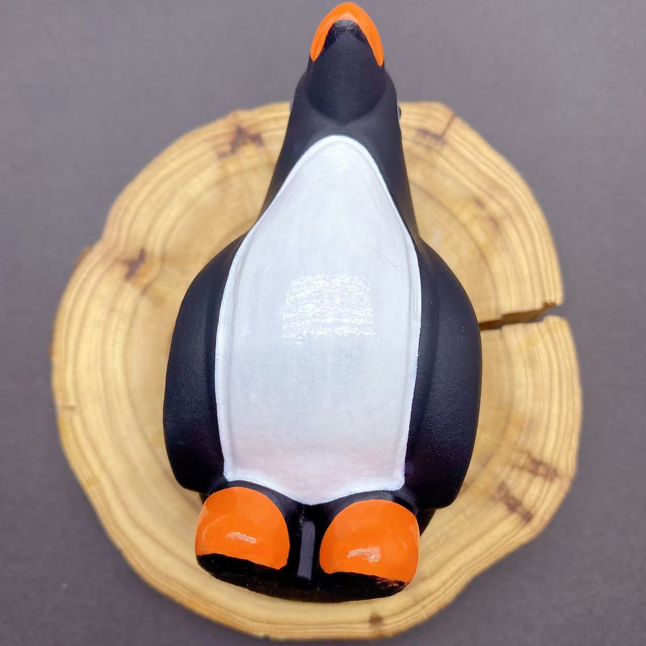 Obsidian Penguin Carving