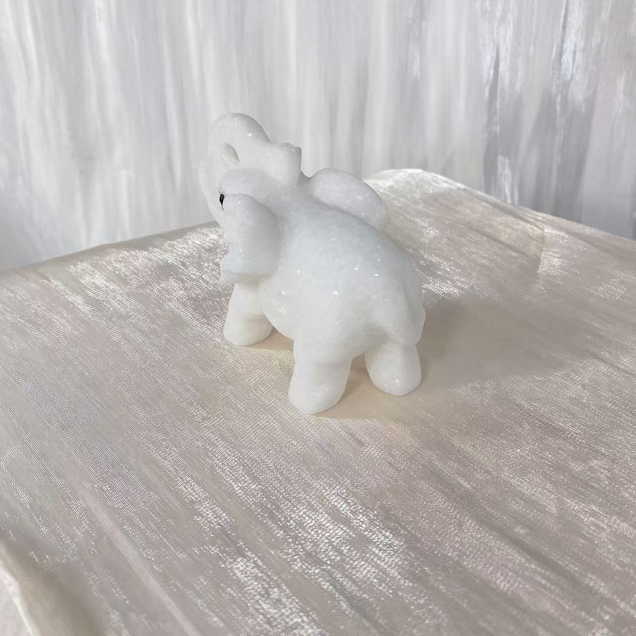 White Jade Elephant Carving